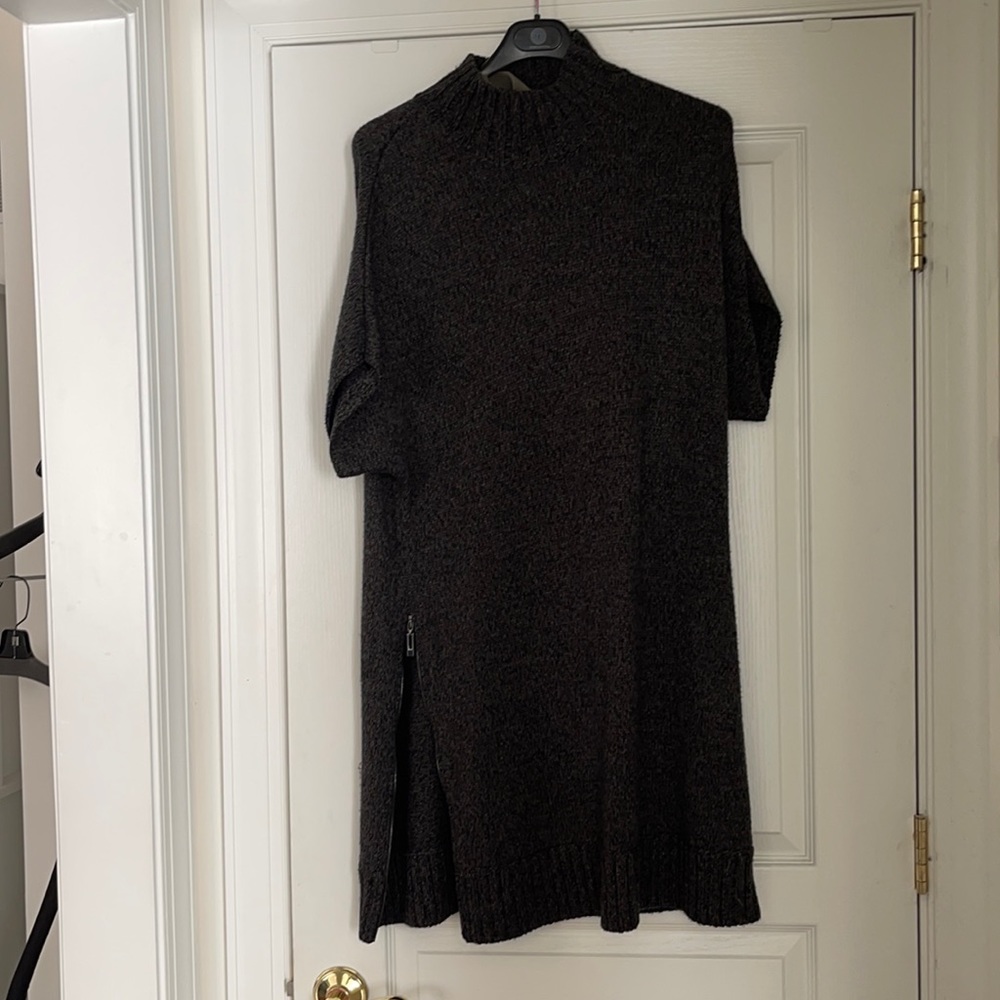 Mock turtleneck tunic , side zippers for ease.